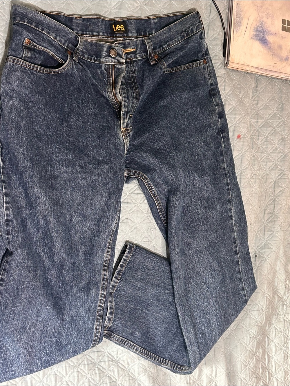 Lee Dark Blue Straight-Leg Denim Jeans